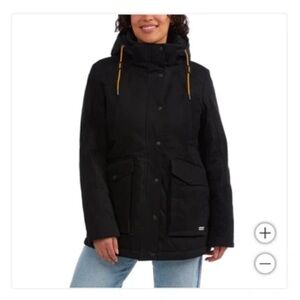Hunter Field Quilted Women's Black Hooded Jacket XL